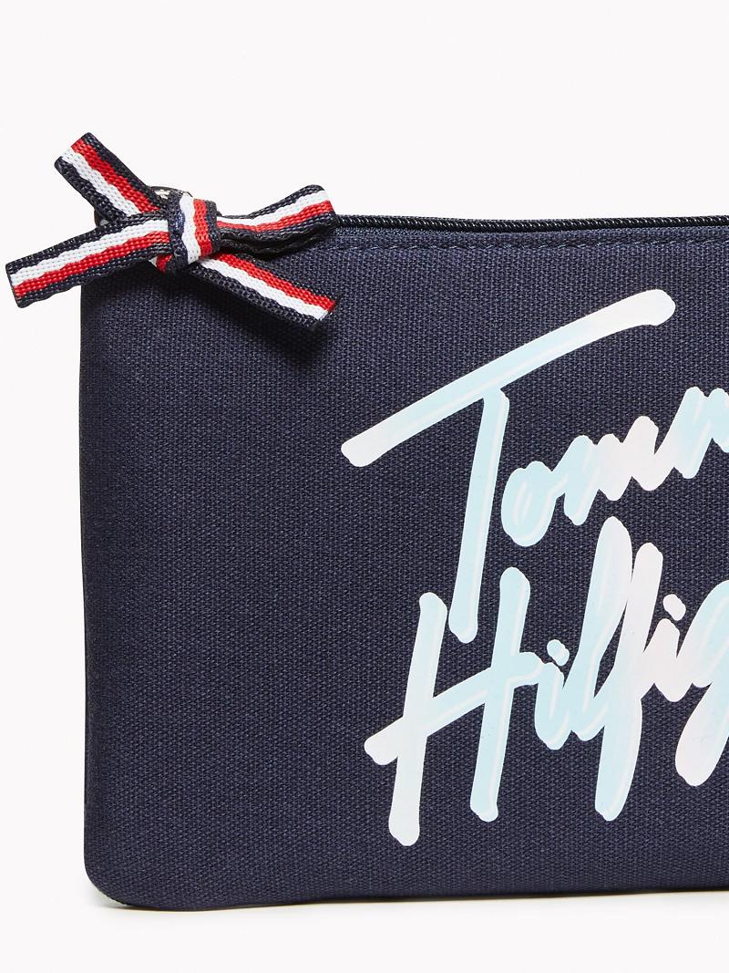 Lány Tommy Hilfiger Signature Crossbody Táska Kék | HU 2031LIS